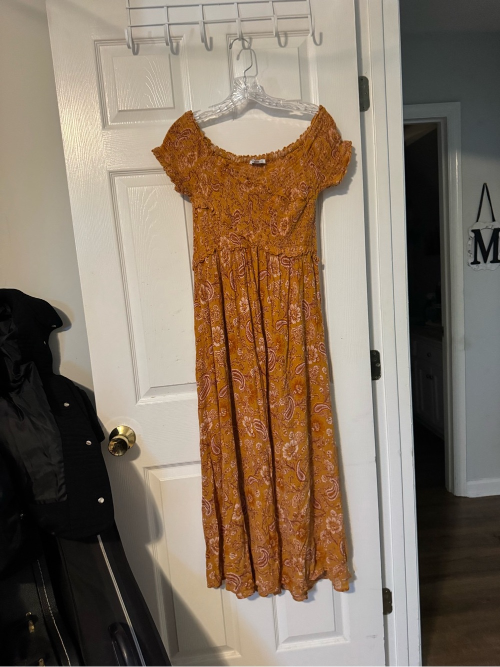 Patrons of Peace Mustard Paisley Midi Dress